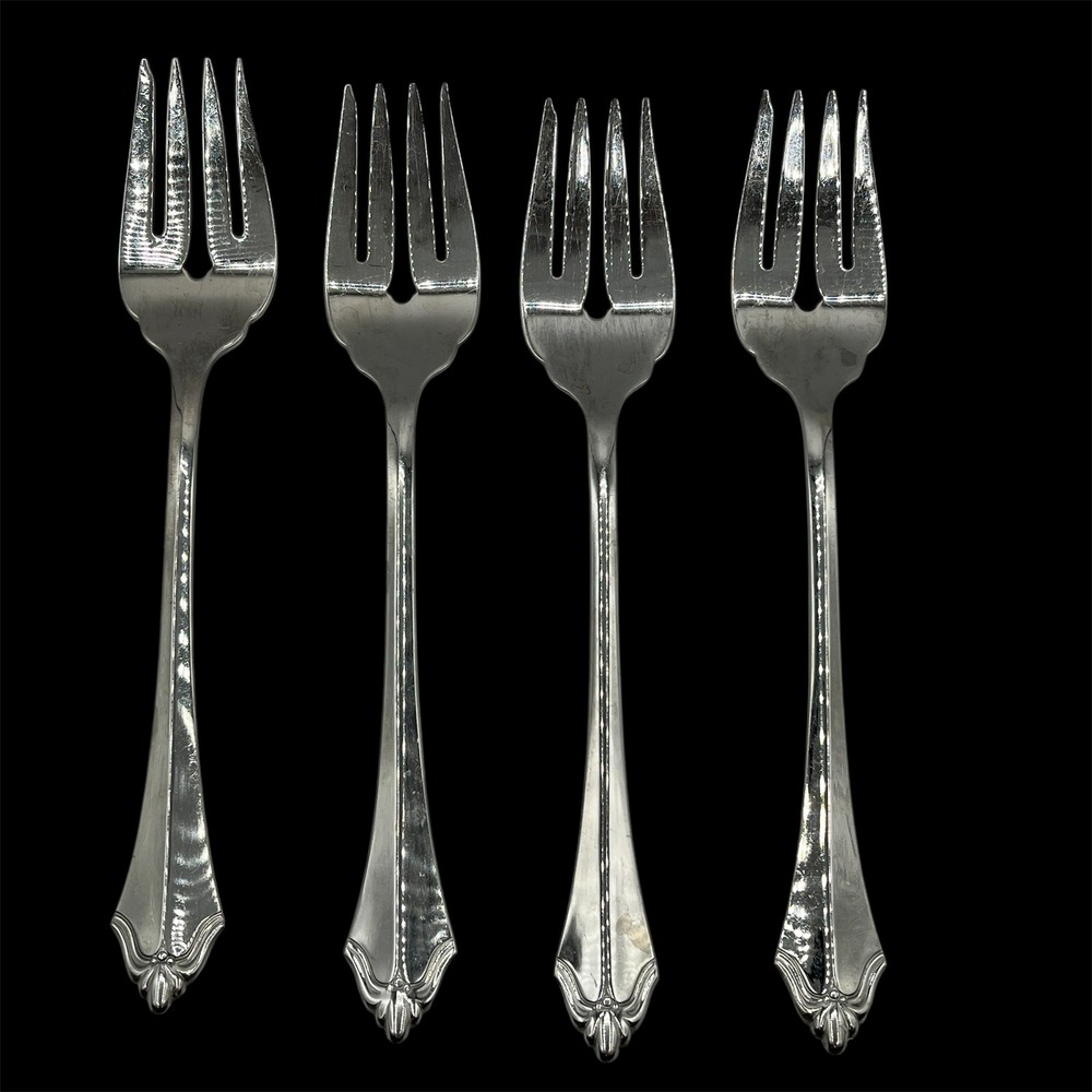 Oneida Community Stainless Kenwood Salad Cocktail Seafood Forks Set of 4 6 inch